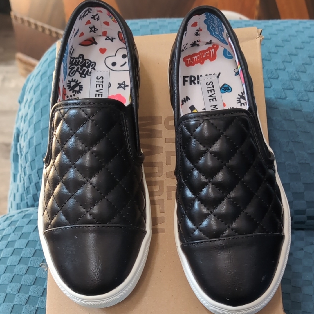 Steve Madden Black Quilted Slip-On Sneakers